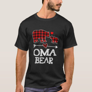 Oma Bear Red Buffalo Plaid Oma Bear Pajama T-Shirt
