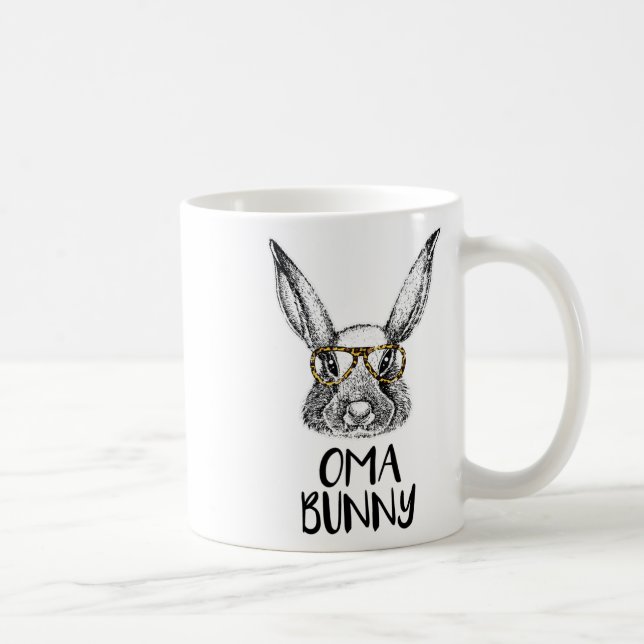 Oma Bunny Funny Matching Easter Bunny Egg Hunting  Coffee Mug (Right)