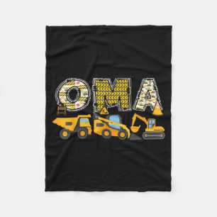 Oma Construction Excavator Kids Matching Family Fleece Blanket