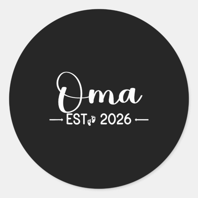 Oma Est 2026 New Matching Mother To Be 2026  Classic Round Sticker (Front)