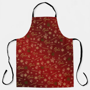 oma golden christmas text apron