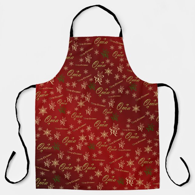 oma golden christmas text apron (Front)