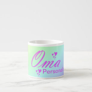oma, grandma,text pink,personalize espresso cup