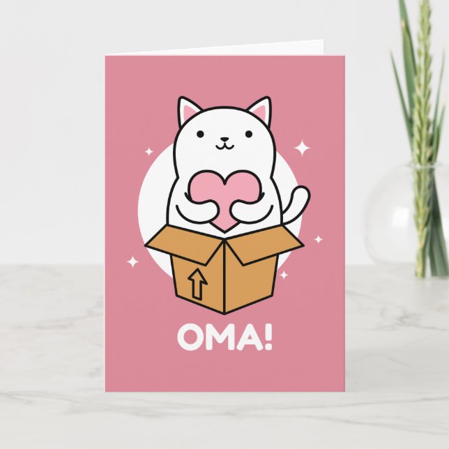 Oma Korean Mother's Day Cat Thank You Card (Front)