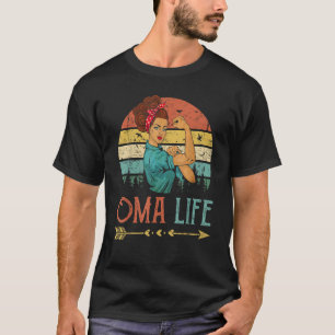 Oma Life Women Rosie Vintage Retro Decor Grandma T-Shirt