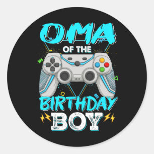 Oma Of The Birthday Boy Matching Video Game Birthd Classic Round Sticker