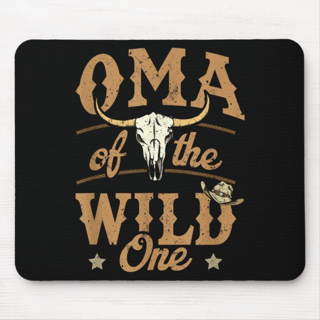 Oma Of The Wild One Cowboy Western Rodeo Party Mat Mouse Pad (Front)