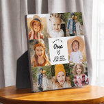 Oma We Love You Hearts Modern Photo Collage Plaque<br><div class="desc">The Oma We Love You Heart Modern Photo Collage Plaque is a touching and personalized gift that showcases your love for your grandmother. This beautifully designed plaque features a heart-shaped photo collage, allowing you to add your favourite family pictures in a modern and stylish layout. The heartfelt "We Love You,...</div>
