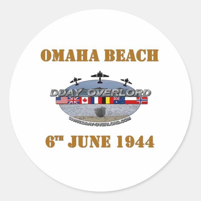 Omaha Beach 6th June 1944 Classic Round Sticker (Front)