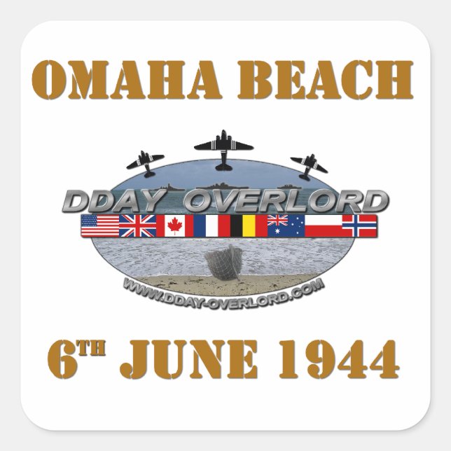 Omaha Beach 6th June 1944 Square Sticker (Front)