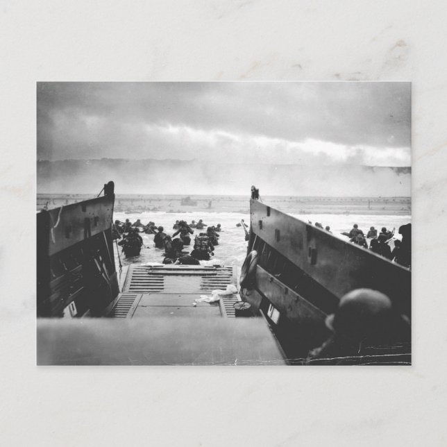 Omaha Beach, Normandy, D-Day 1944 Postcard (Front)