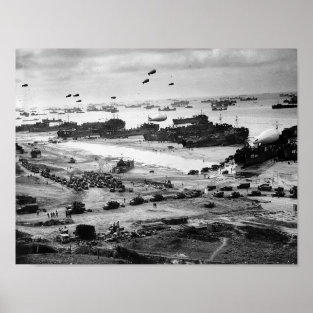 Omaha Beach Resupply - Normandy Invasion - 1944 Poster (Front)