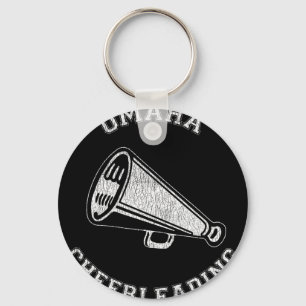 Omaha Cheer Distressed Retro 90's Cheerleader Keychain
