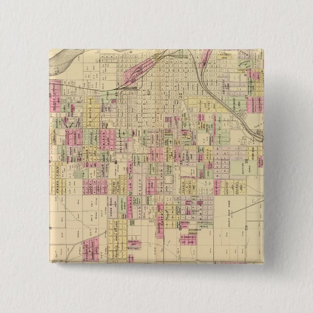 Omaha City, Nebraska 2 Inch Square Button (Front)