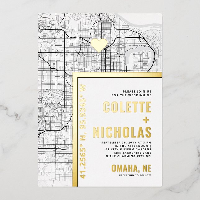 Omaha Love Locator | City Themed Wedding (Front)