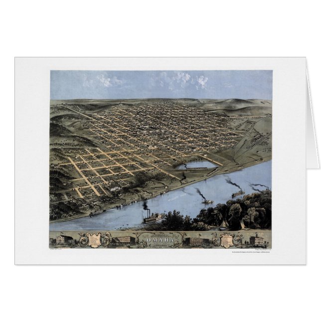 Omaha, NE  Panoramic Map - 1868 (Front Horizontal)