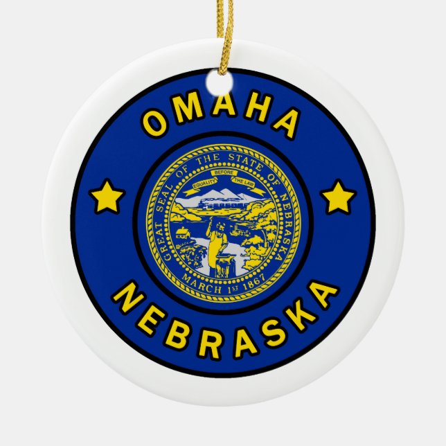Omaha Nebraska Ceramic Ornament (Front)