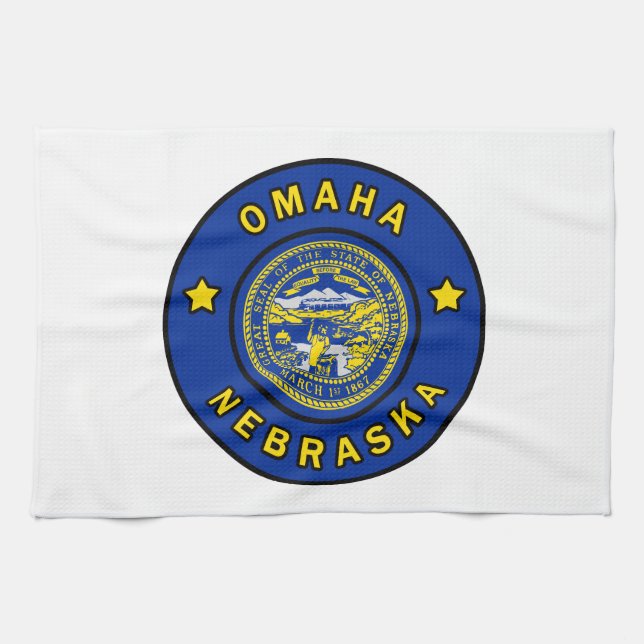 Omaha Nebraska Kitchen Towel (Horizontal)