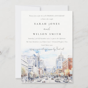 Omaha Nebraska Landscape Wedding Anniversary Invitation