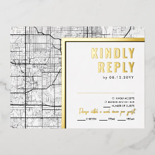 Omaha, Nebraska Love Locator   RSVP Reply Foil Invitation Postcard