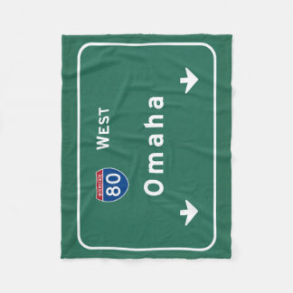 Omaha Nebraska ne Interstate Highway Freeway : Fleece Blanket