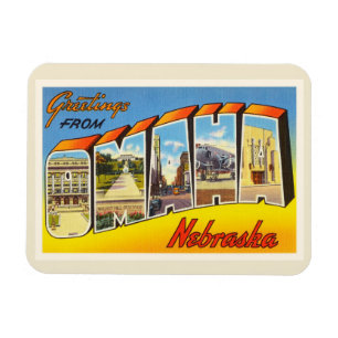 Omaha Nebraska NE Old Vintage Travel Souvenir Magnet