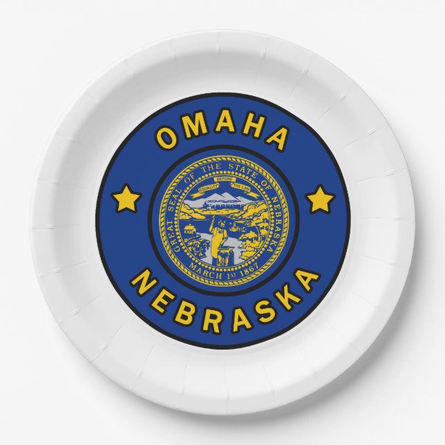 Omaha Nebraska Paper Plate (Front)