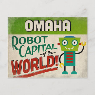 Omaha Nebraska Robot - Funny Vintage Postcard