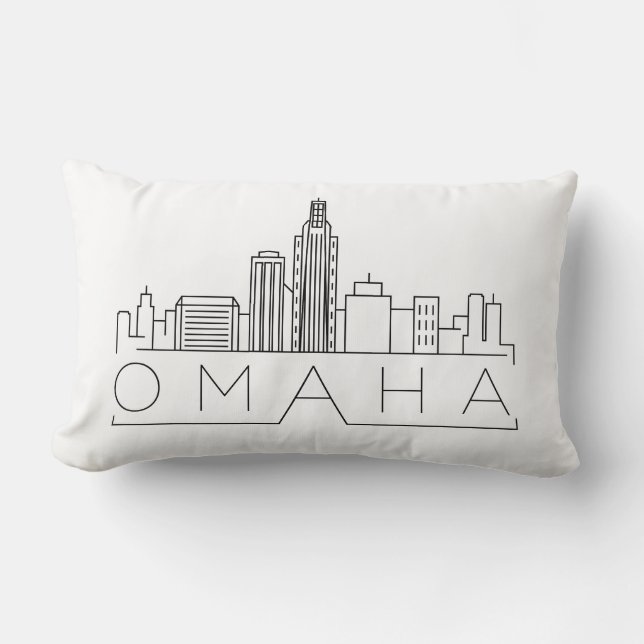 Omaha, Nebraska Skyline Lumbar Pillow (Front)