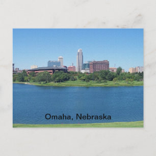 Omaha, Nebraska Skyline on Canvas Postcard