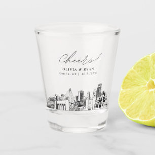 Omaha Wedding Favour Personalized Cheers Shot Glass