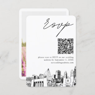Omaha Wedding Modern RSVP QR Code Enclosure Card