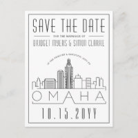 Omaha Wedding | Stylized Skyline Save the Date