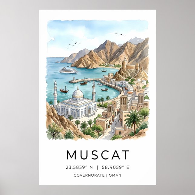 Oman Capital Wall Art Tranquil Harbour View (Front)
