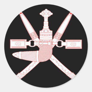 oman emblem classic round sticker