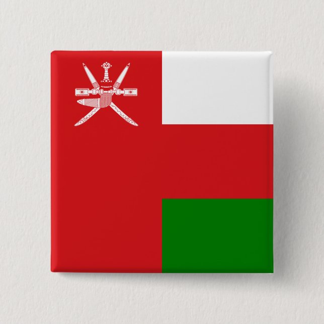 Oman Flag 2 Inch Square Button (Front)