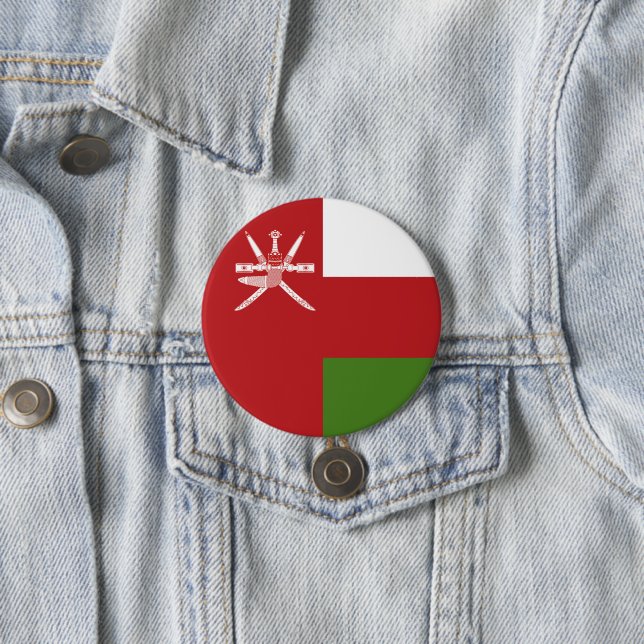 Oman flag 3 inch round button (In Situ)