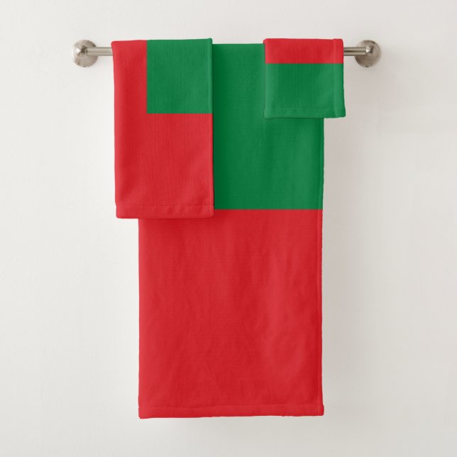 Oman Flag Bath Towel Set (Insitu)