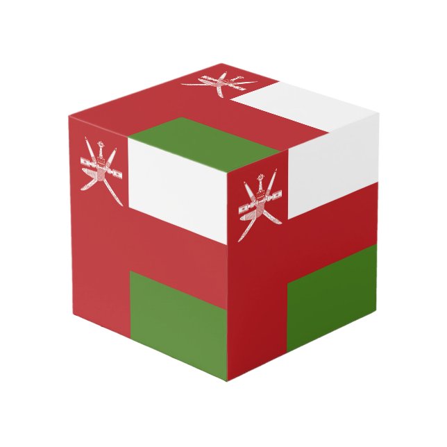 Oman flag cube (Front Angled)