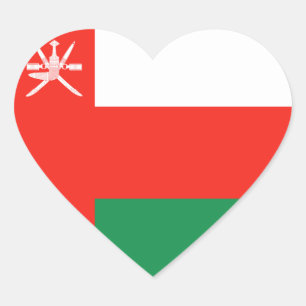 Oman Flag Heart Sticker