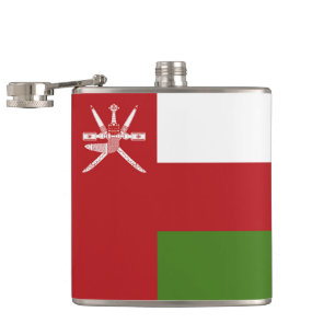 Oman flag hip flask