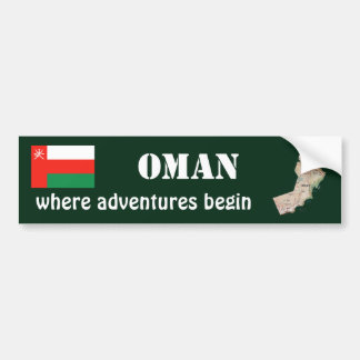 Oman Flag + Map Bumper Sticker