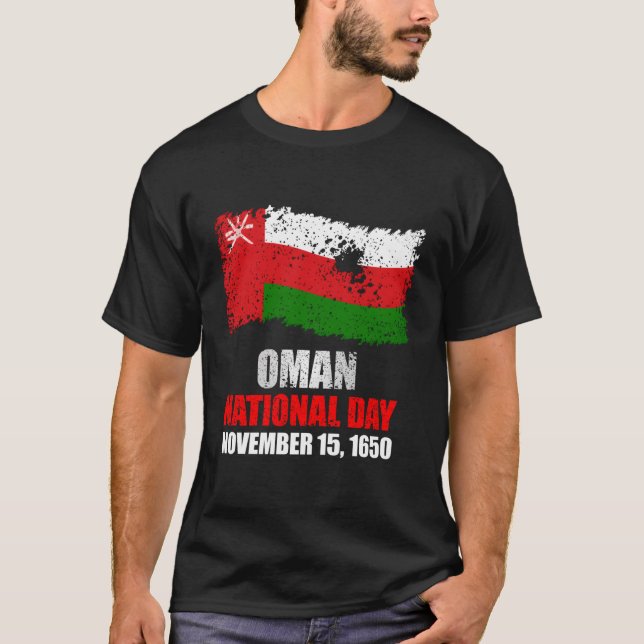 Oman Flag Omani National Day Independence T-Shirt (Front)