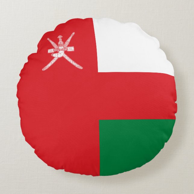 Oman Flag Round Pillow (Front)