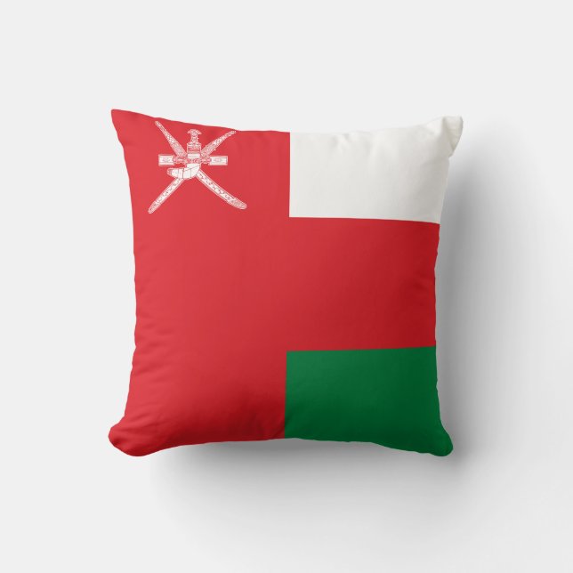 Oman Flag Throw Pillow (Front)
