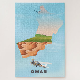 Oman illustrated map travel poster jigsaw puzzle
