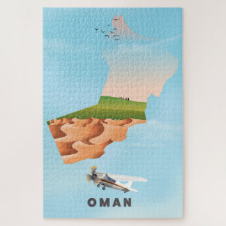 Oman illustrated map travel poster jigsaw puzzle