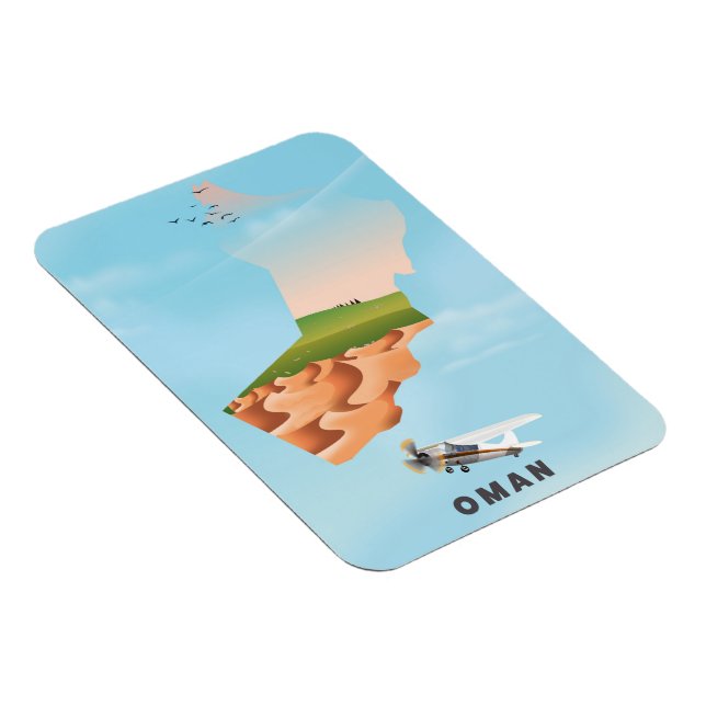 Oman illustrated map travel poster magnet (Right Side)