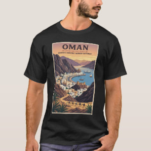Oman Landscape Illustration Travel Art Vintage T-Shirt