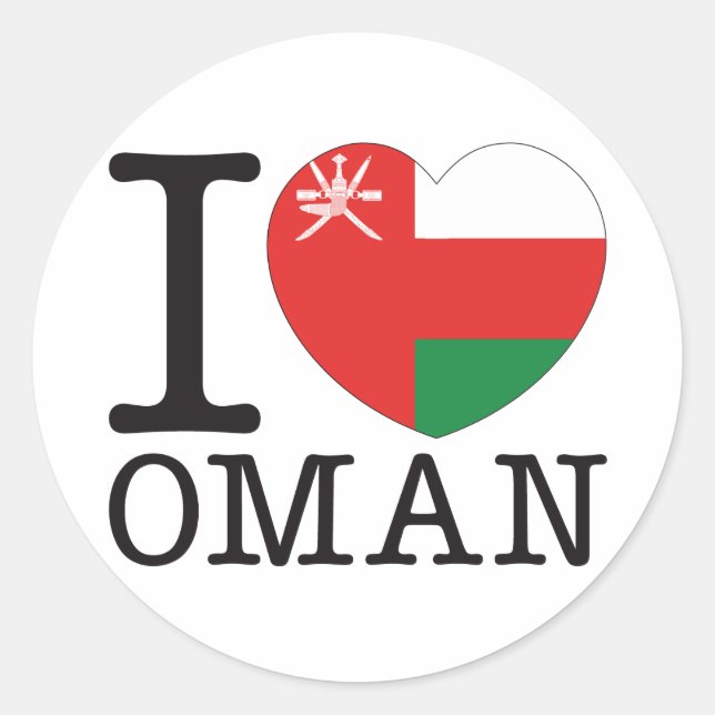 Oman Love v2 Classic Round Sticker (Front)